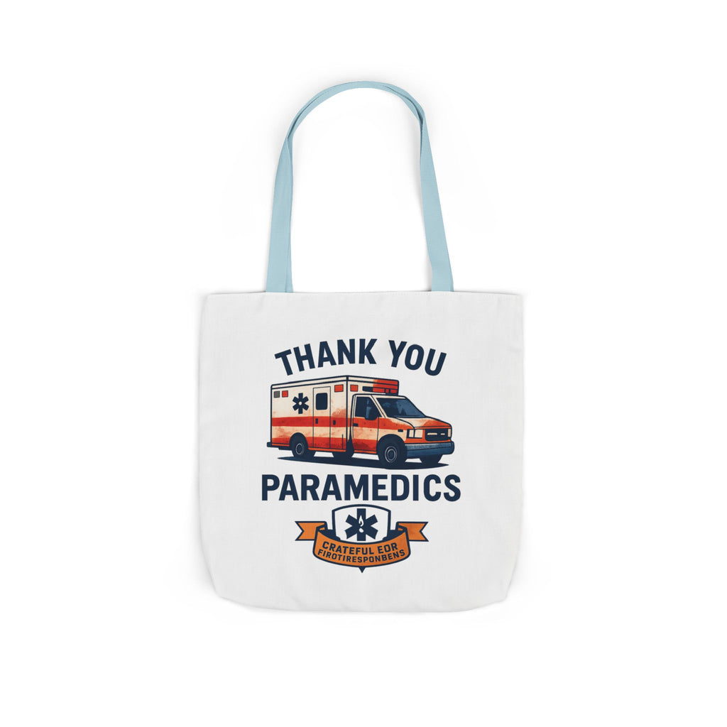 Thank You Paramedics Tote Bag, EMS Appreciation Gift, Grateful for First Responders, Ambulance Watercolor Art, Emergency Medical