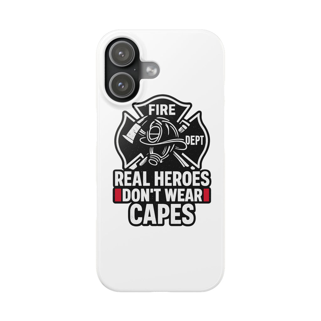 Firefighter Phone Case Real Heroes Don't Wear Capes Thin Red Line Gift for Firefighter Wife Husband Family Fire Dept Appreciation