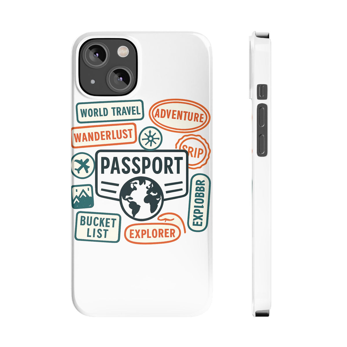 Passport Stamp Phone Case World Travel Gift Wanderlust Adventure Traveler Bucket List Globetrotter Trip Souvenir Explorer Map