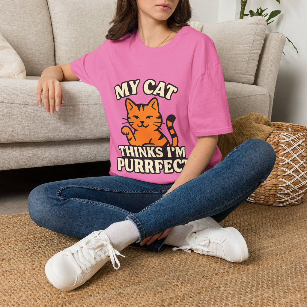 Cat Lover Shirt, My Cat Thinks I'm Purrfect T-Shirt, Funny Cat Owner Gift, Cat Mom Tee, Cat Dad Shirt, Crazy Cat Lady