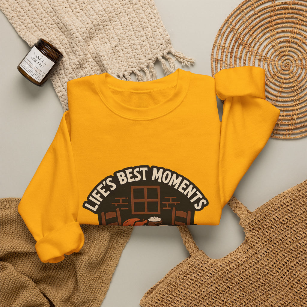 Life's Best Moments At The Table Sweatshirt, Family Dinner Crewneck, Cozy Kitchen Gift for Mom, Farmhouse Comfort Food Lover