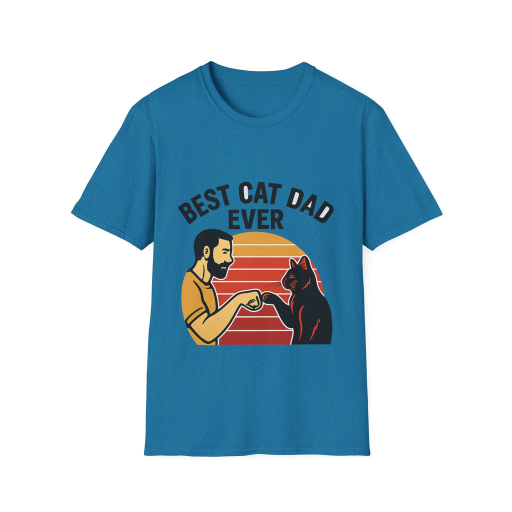 Best Cat Dad Ever Shirt Vintage Retro Cat Lover Gift for Men Father's Day Cat Owner Tshirt Funny Cat Dad Gift Retro Sunset Tee