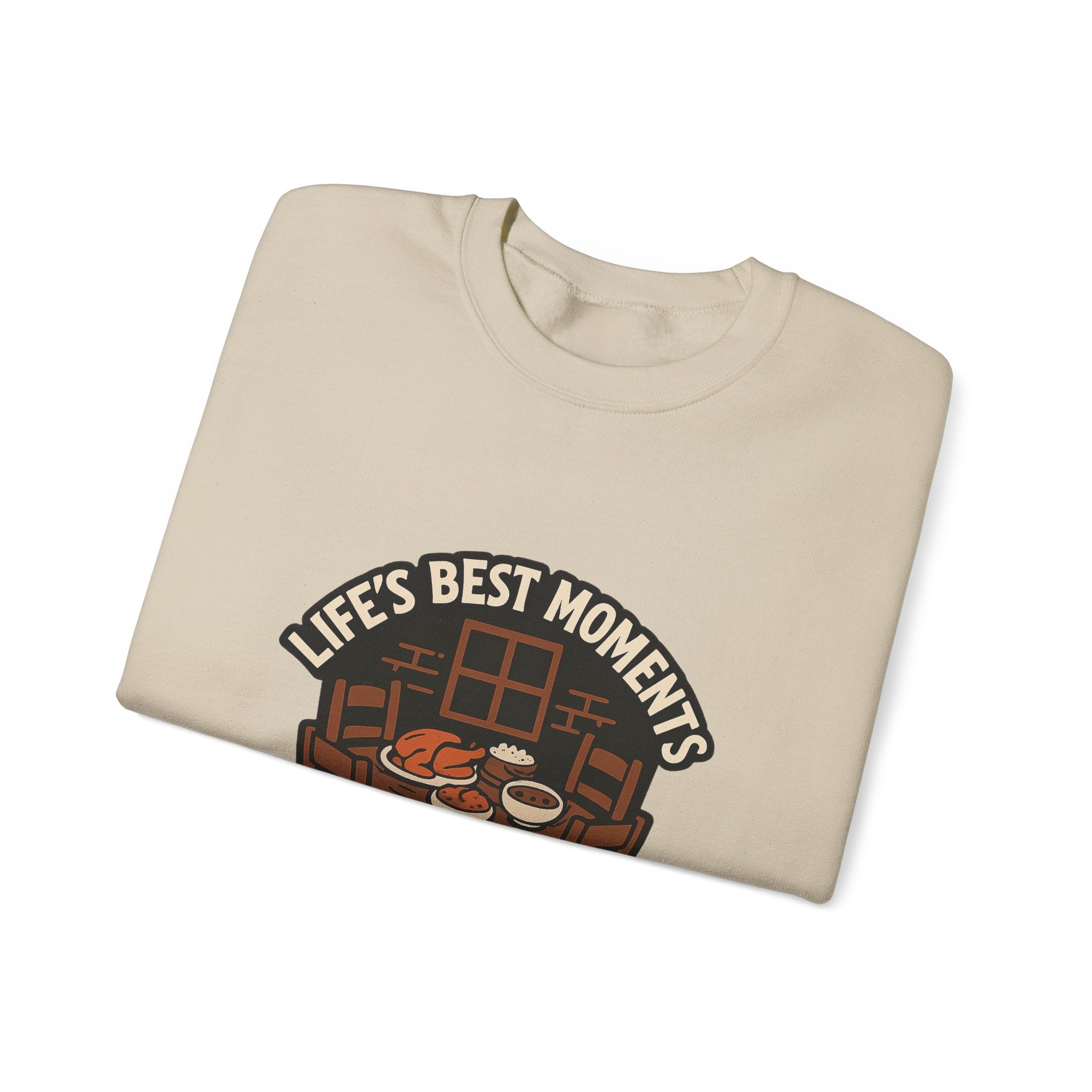 Life's Best Moments At The Table Sweatshirt, Family Dinner Crewneck, Cozy Kitchen Gift for Mom, Farmhouse Comfort Food Lover