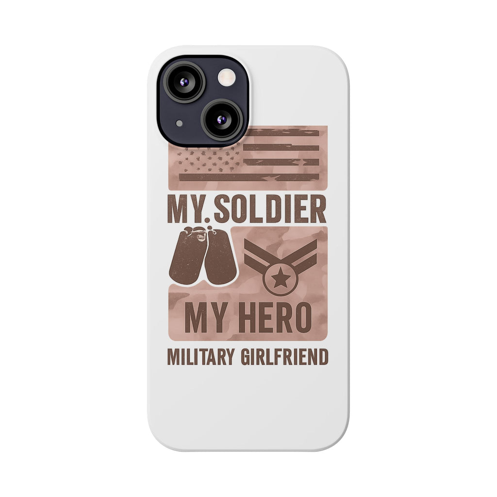 Military Girlfriend Phone Case Rose Gold Camouflage My Soldier My Hero Gift for Army Navy Air Force Girlfriend