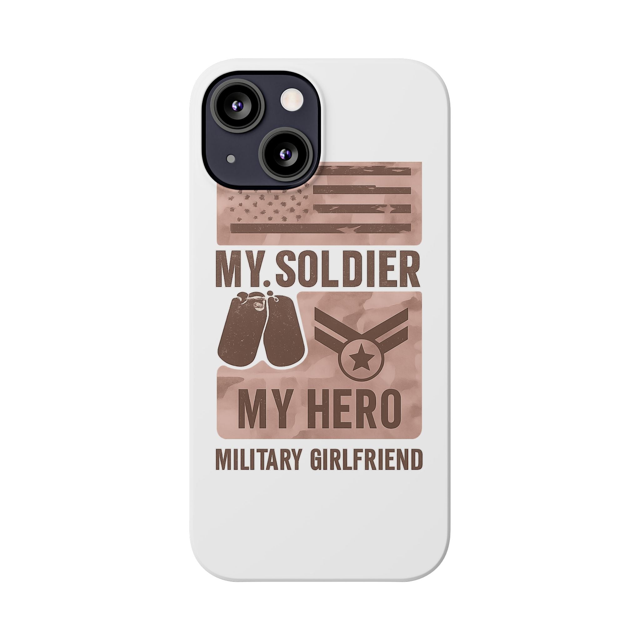 Military Girlfriend Phone Case Rose Gold Camouflage My Soldier My Hero Gift for Army Navy Air Force Girlfriend