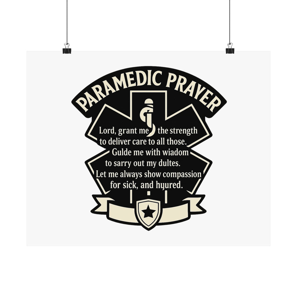Paramedic Prayer Poster, EMS Gift, Star of Life Wall Art, Paramedic Graduation Gift, EMT Decor, First Responder Print, Thin White Line