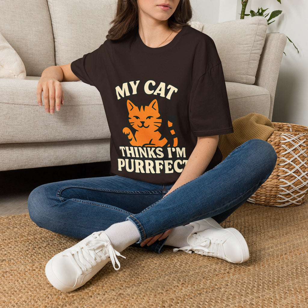 Cat Lover Shirt, My Cat Thinks I'm Purrfect T-Shirt, Funny Cat Owner Gift, Cat Mom Tee, Cat Dad Shirt, Crazy Cat Lady