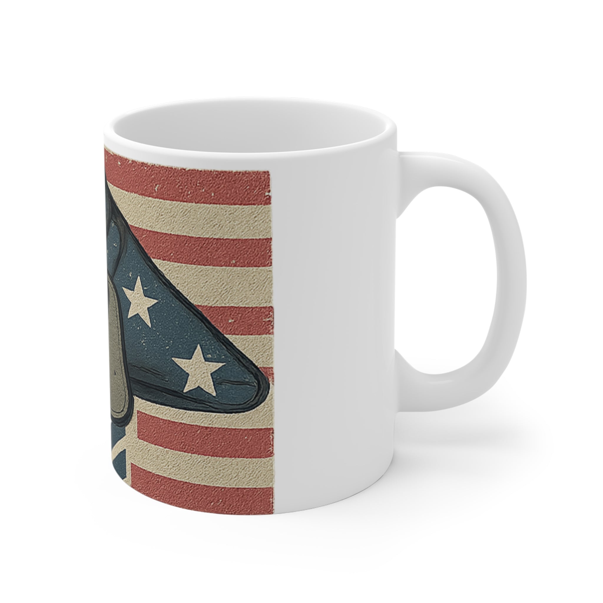 In Loving Memory of Veteran Mug | Custom Memorial Gift | Folded Flag Tribute | Personalized Military Remembrance Cup