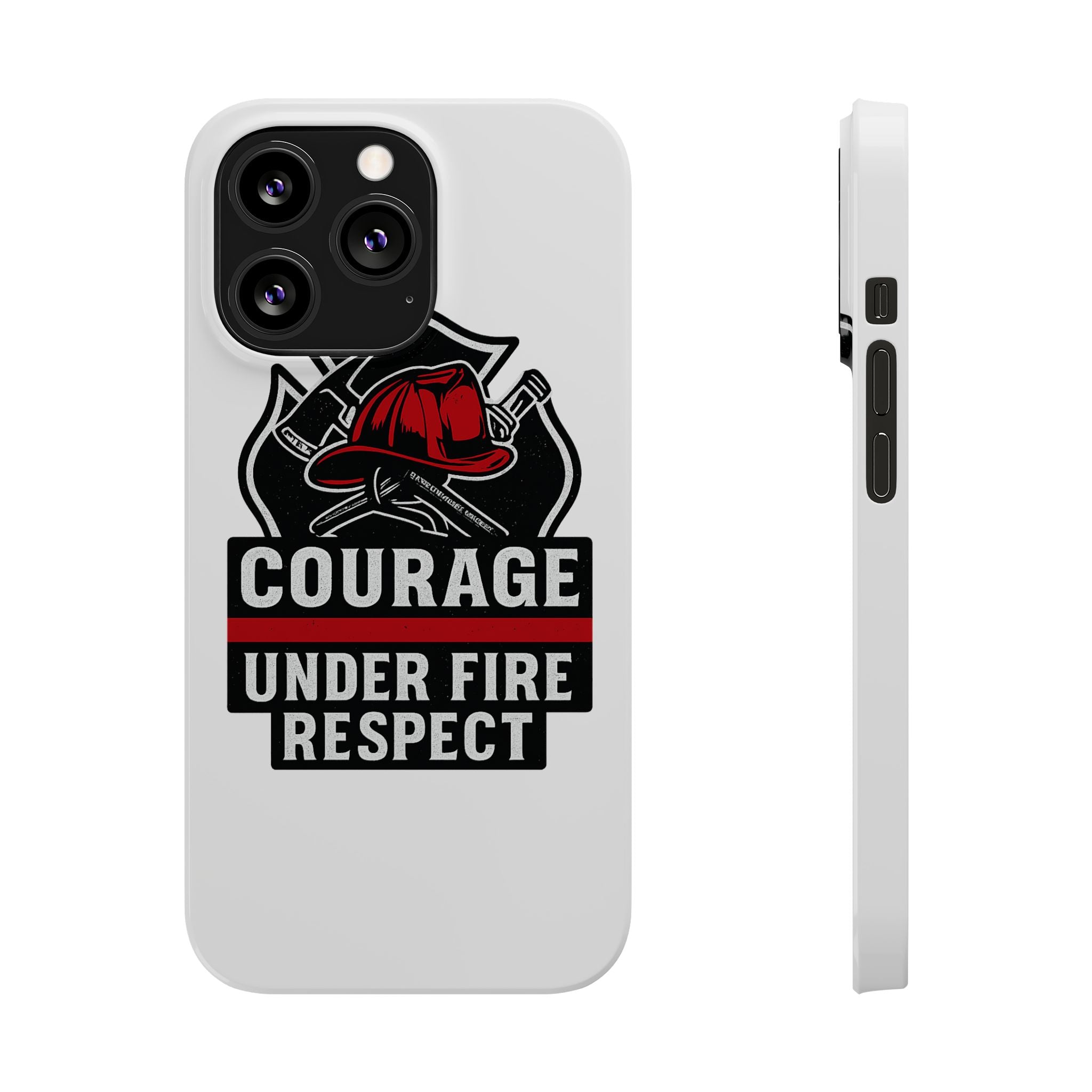 Firefighter Phone Case Courage Under Fire Respect First Responder Gift Thin Red Line Maltese Cross Fire Helmet Hero Support