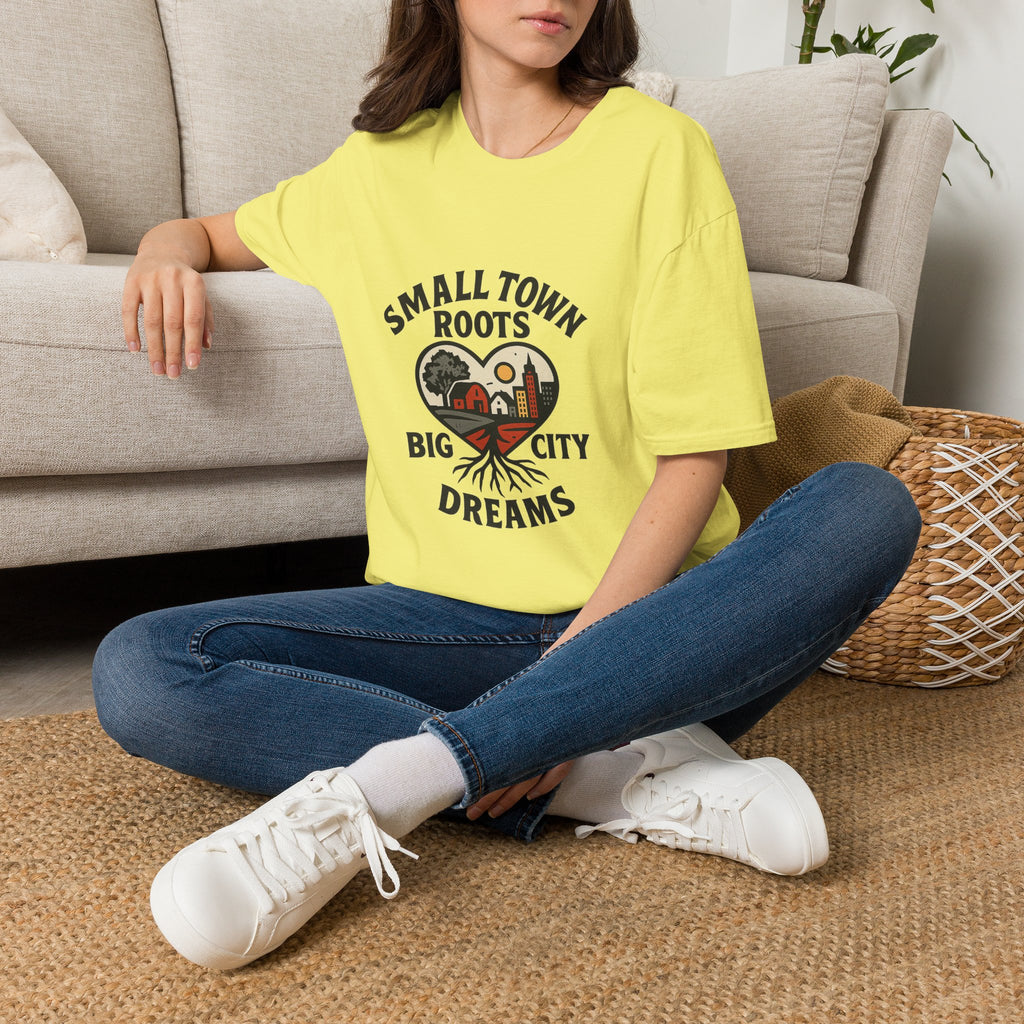 Small Town Roots Big City Dreams Shirt, Hometown Pride Tshirt, Small Town Girl Gift, Nostalgic Country Roots Tee, Moving Away Gift
