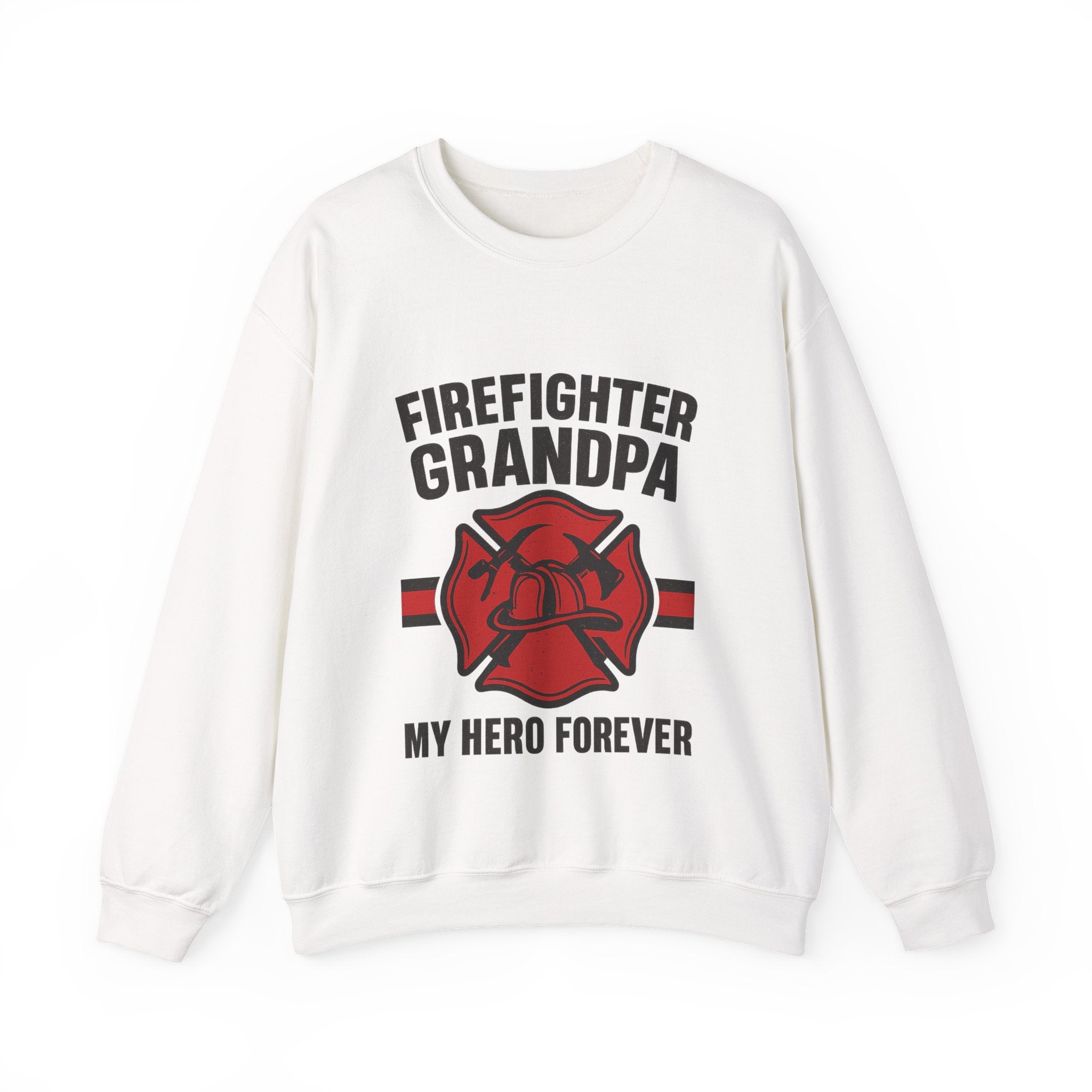 Firefighter Grandpa Sweatshirt My Hero Forever Gift Vintage Fire Station Badge Grandparents Day Fireman Grandfather Shirt