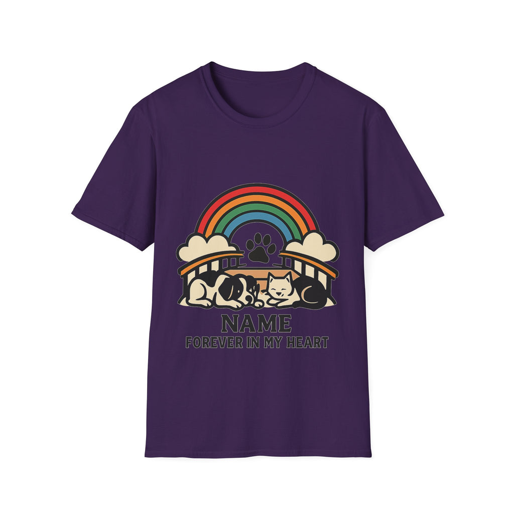 Rainbow Bridge Pet Memorial Shirt, Personalized Dog Cat Loss Gift, Custom Pet Remembrance Tee, Pet Memorial Sympathy Gift