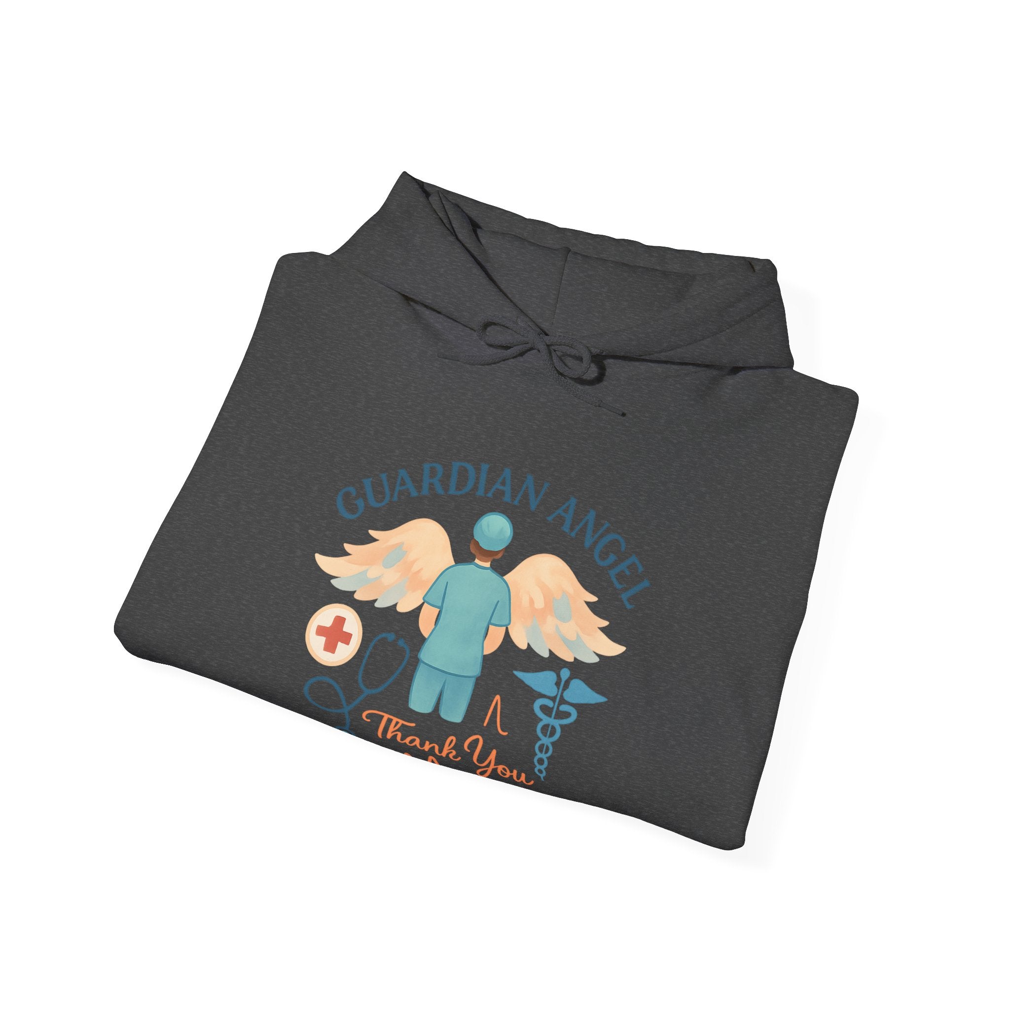 Guardian Angel in Scrubs Nurse Hoodie Gift, Nurse Appreciation Thank You, Nursing Retirement Gift, Soft Watercolor Angel Wings