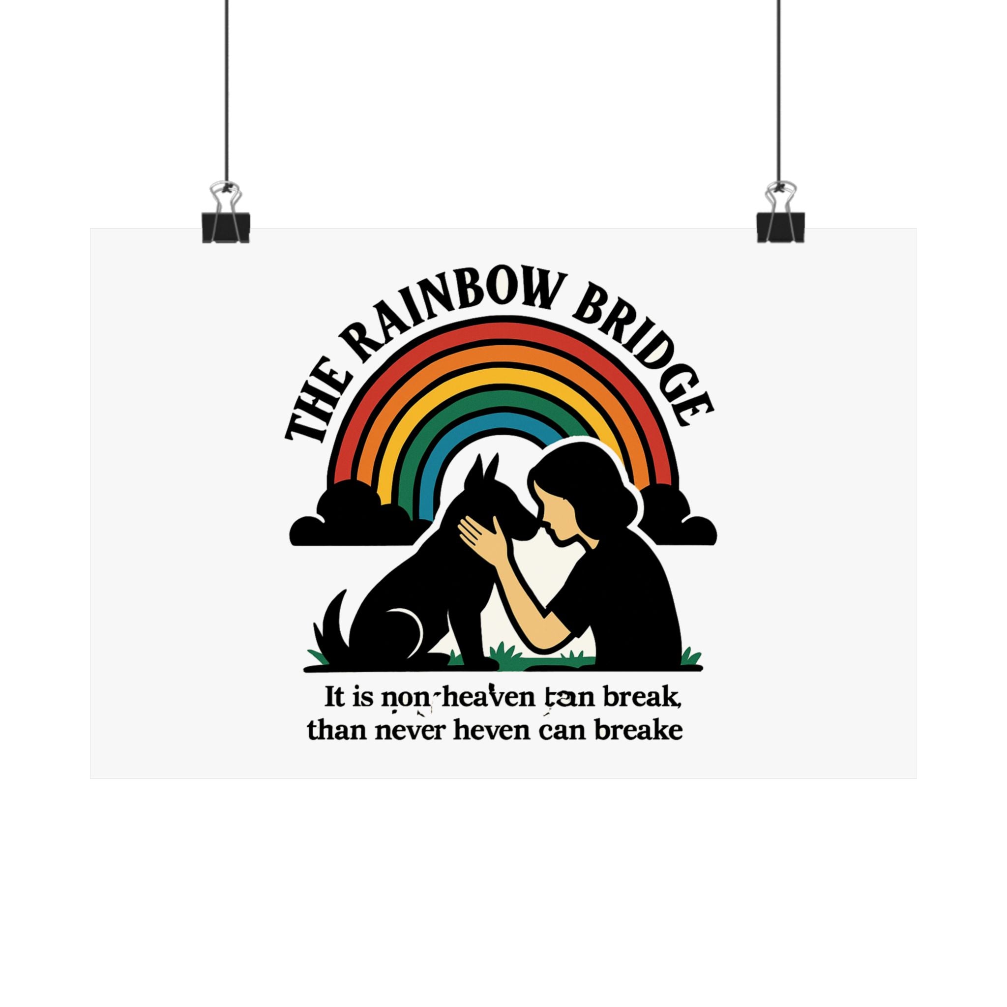 Rainbow Bridge Pet Memorial Print, Pet Loss Sympathy Gift, Dog Cat Memorial Wall Art, Pet Remembrance Poem, Grieving Pet Owner Gift