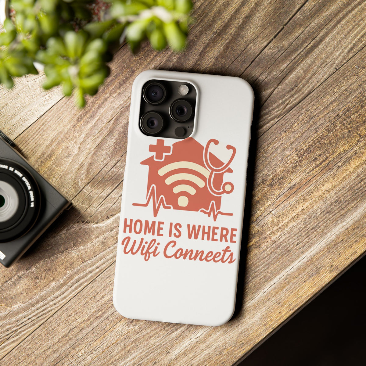 Home Is Where WiFi Connects Phone Case | Funny Tech Lover Gift | Minimalist House Phone Cover | Millennial Gen Z Humor Case