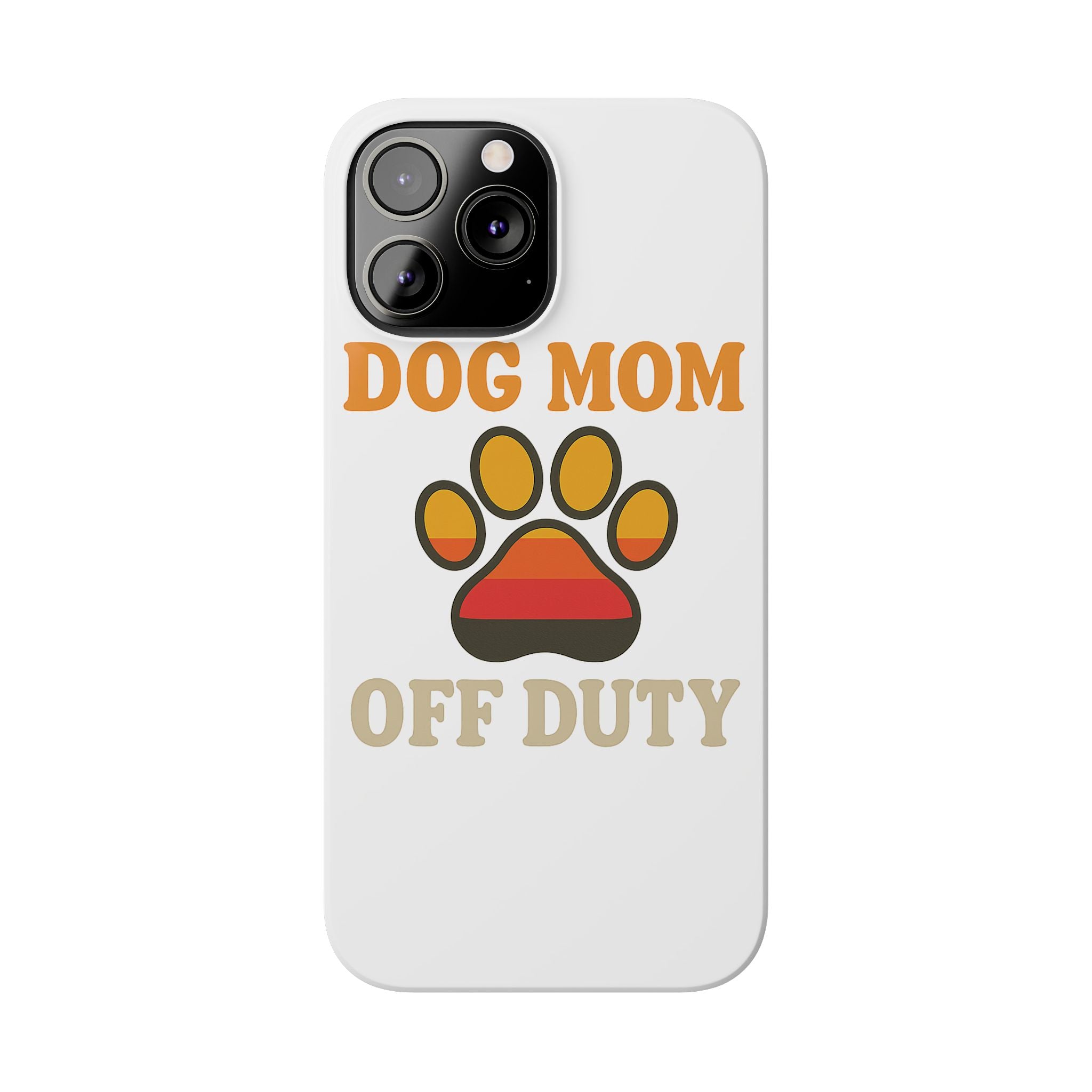 Dog Mom Off Duty Phone Case Retro 70s Vintage Dog Lover Gift Paw Print iPhone Samsung Galaxy Case Funny Pet Owner Gift