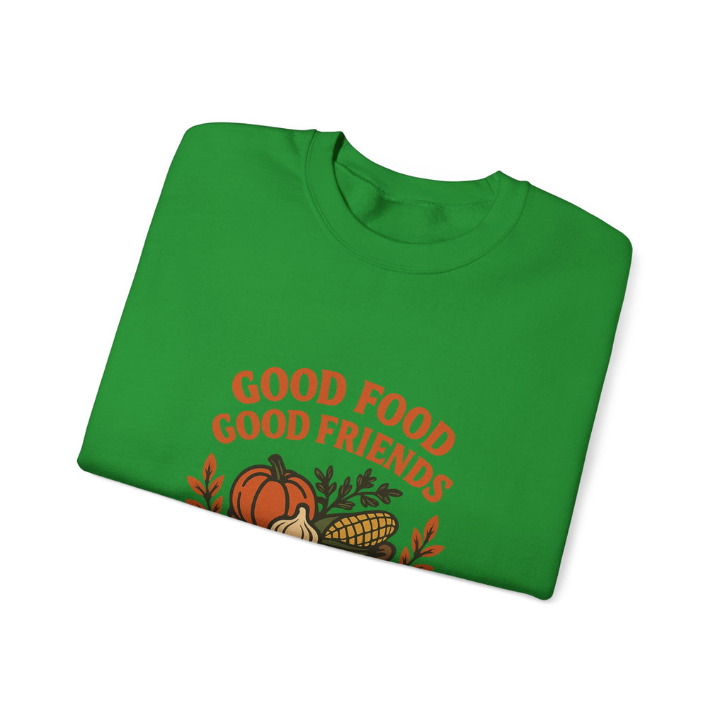 Good Food Good Friends Grateful Heart Sweatshirt, Thanksgiving Hostess Gift, Cooking Sweatshirt, Kitchen Lover Gift, Autumn Cozy Top
