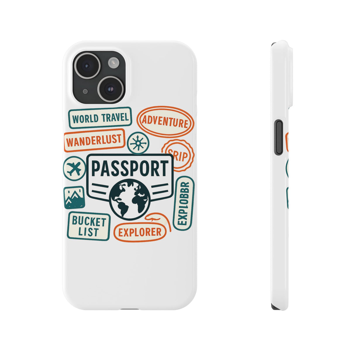 Passport Stamp Phone Case World Travel Gift Wanderlust Adventure Traveler Bucket List Globetrotter Trip Souvenir Explorer Map