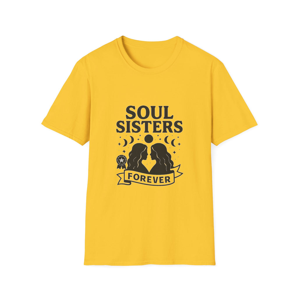 Soul Sisters Forever Matching T-Shirts, Best Friend Shirts, Celestial Moon Phase Tees, BFF Gifts for Women, Soulmate Friendship