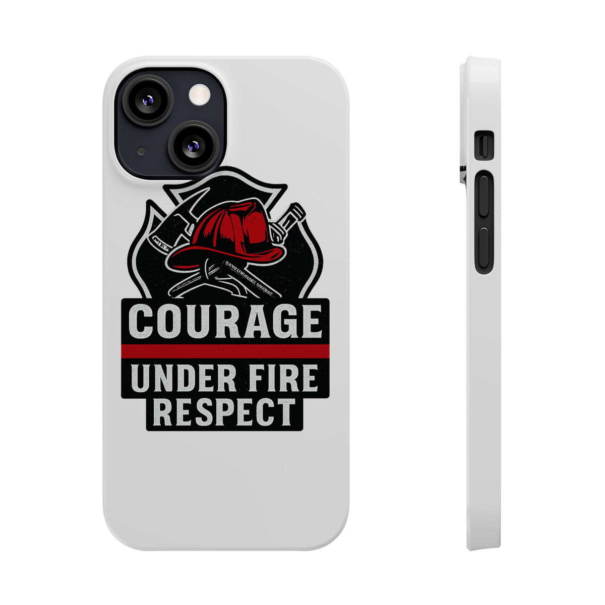 Firefighter Phone Case Courage Under Fire Respect First Responder Gift Thin Red Line Maltese Cross Fire Helmet Hero Support