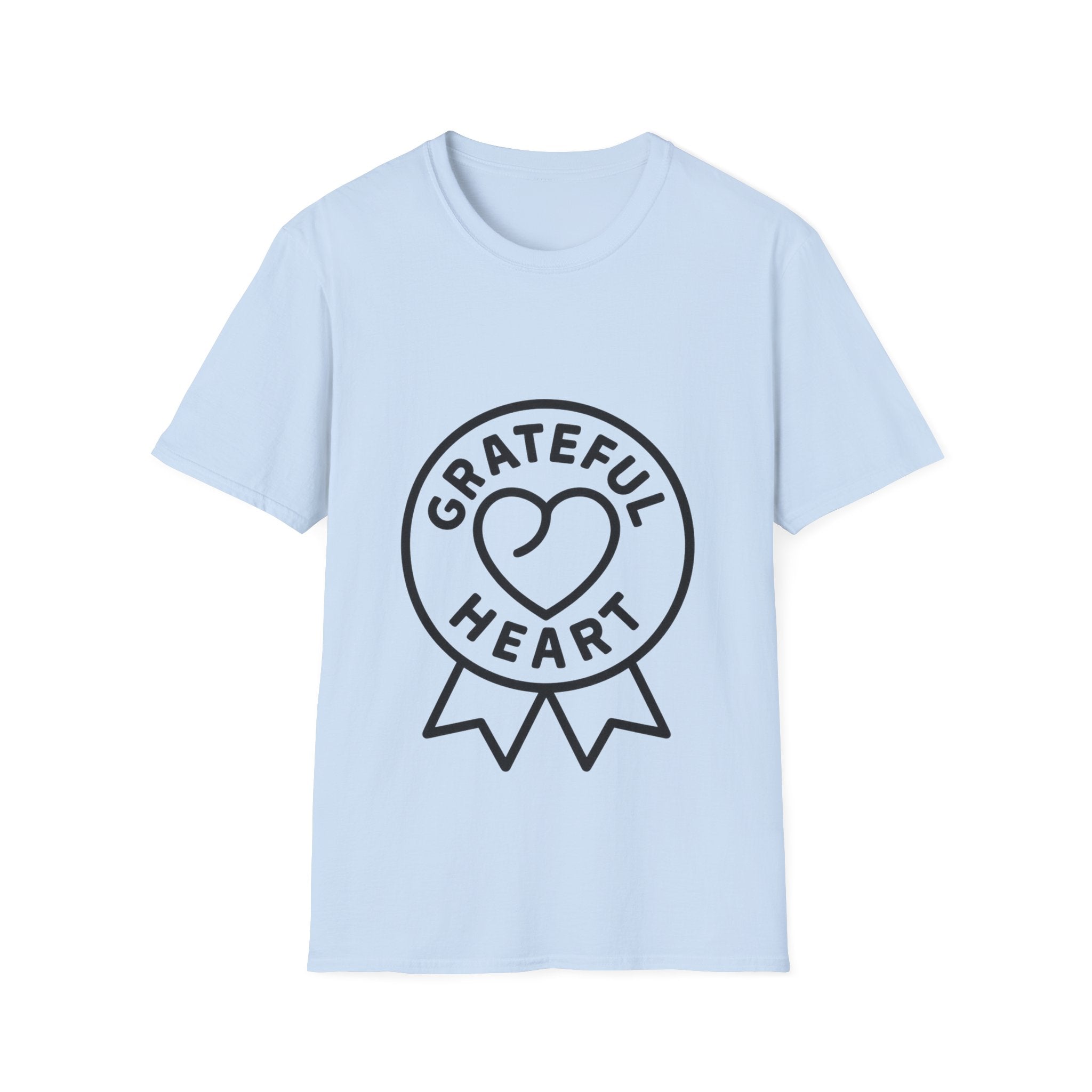 Grateful Heart T-Shirt, Minimalist Line Art Gratitude Shirt, Wellness Tee, Mindfulness Gift, Positive Affirmation Clothing