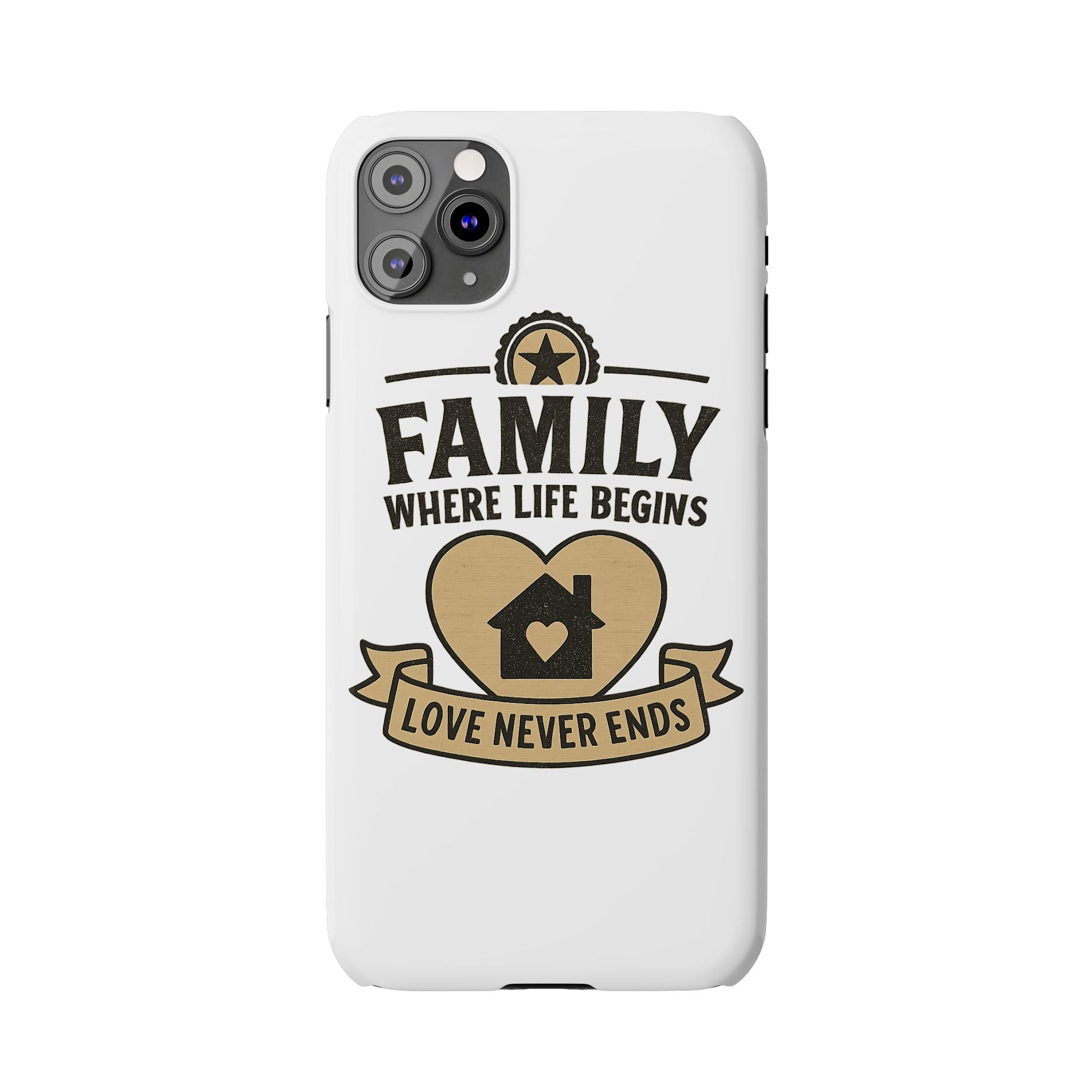 Family Where Life Begins Love Never Ends Phone Case, Rustic Farmhouse Gift for Mom Grandma, Mother's Day Gift, Heart Home Decor