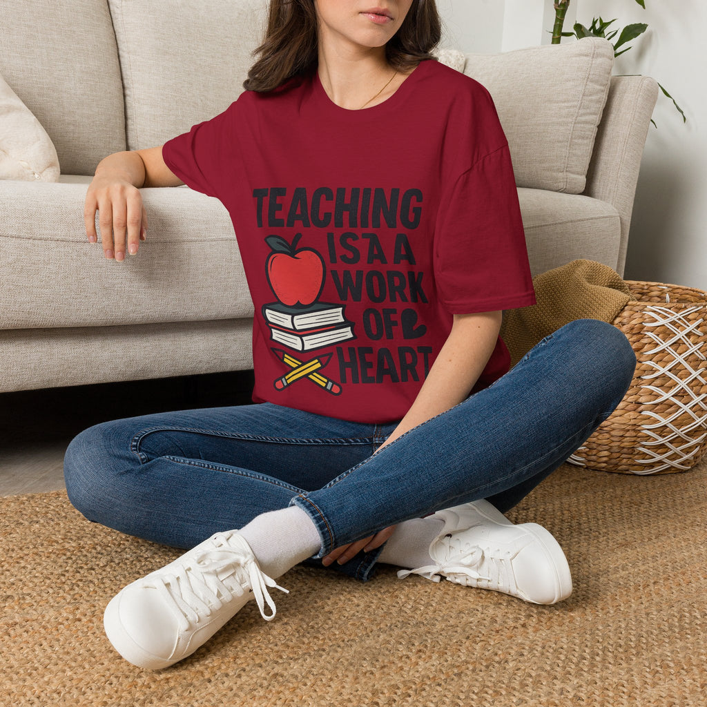 Teacher Appreciation Shirt, Teaching is a Work of Heart Tshirt, Teacher Gift, Educator Shirt, Teacher Week Gift, Apple Pencil Tee