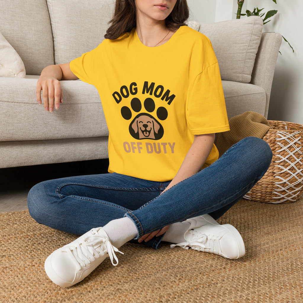 Dog Mom Off Duty Shirt, Dog Lover Gift, Paw Print T-Shirt, Dog Mom Tee, Funny Dog Owner Shirt, Dog Mama Clothing, Pet Parent