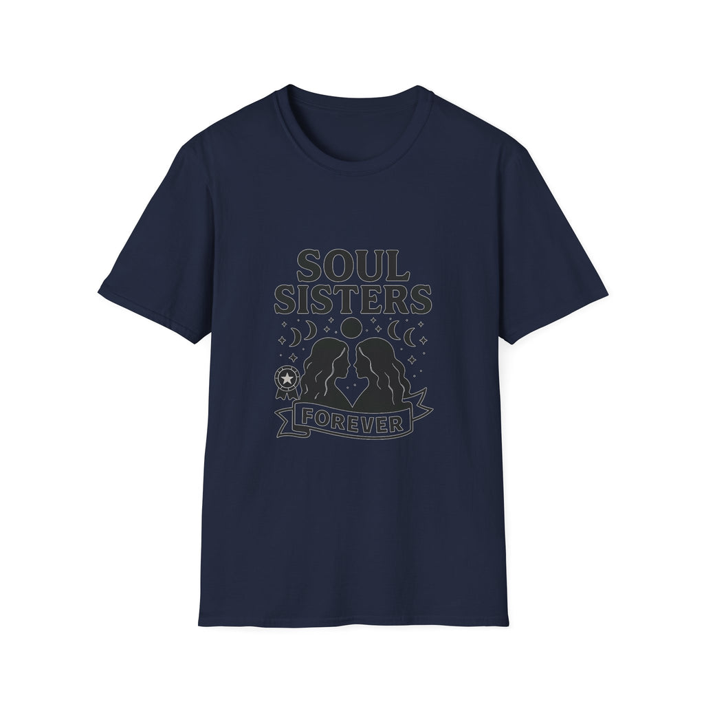 Soul Sisters Forever Matching T-Shirts, Best Friend Shirts, Celestial Moon Phase Tees, BFF Gifts for Women, Soulmate Friendship