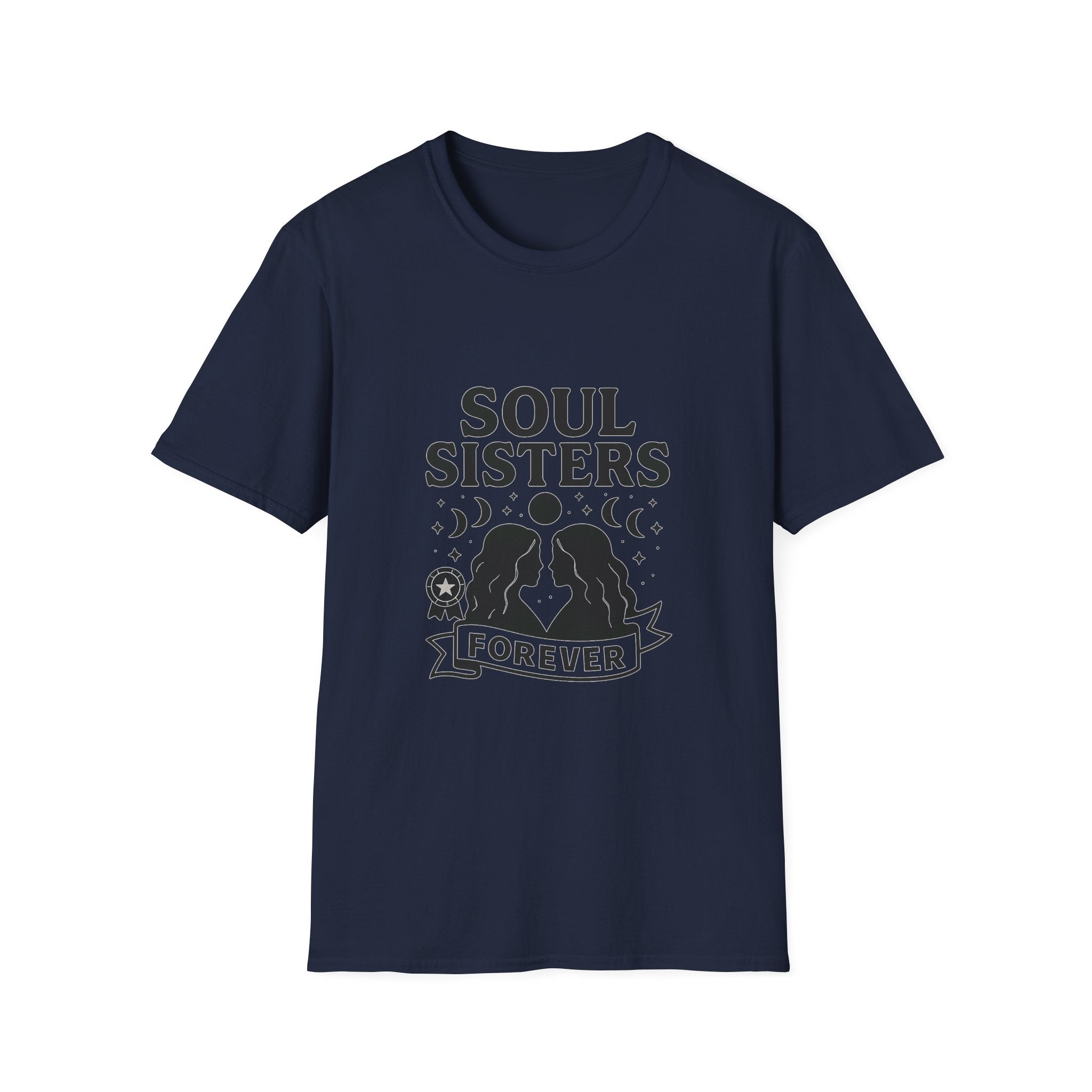 Soul Sisters Forever Matching T-Shirts, Best Friend Shirts, Celestial Moon Phase Tees, BFF Gifts for Women, Soulmate Friendship