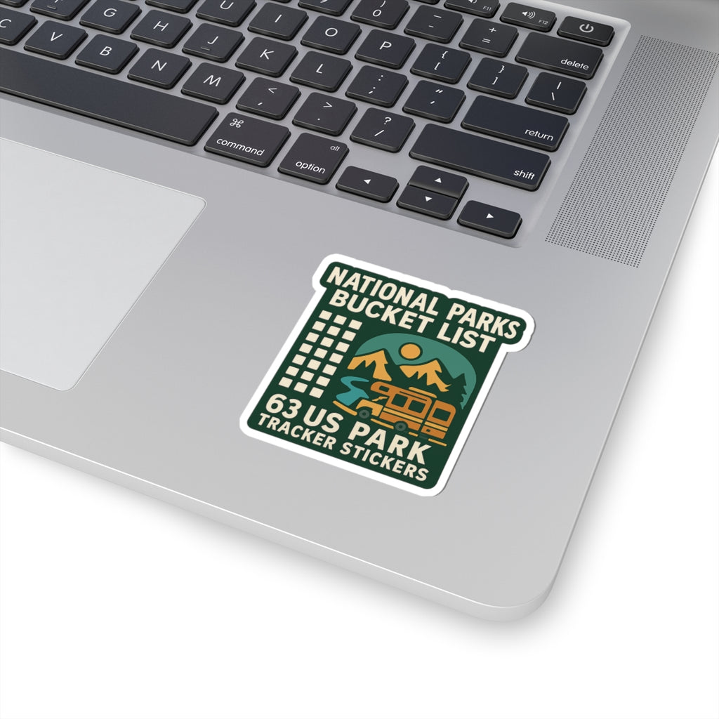 National Parks Bucket List Sticker Pack, 63 US Park Tracker Stickers, Adventure Travel Checklist, RV Camper Decals, Wanderlust Gift
