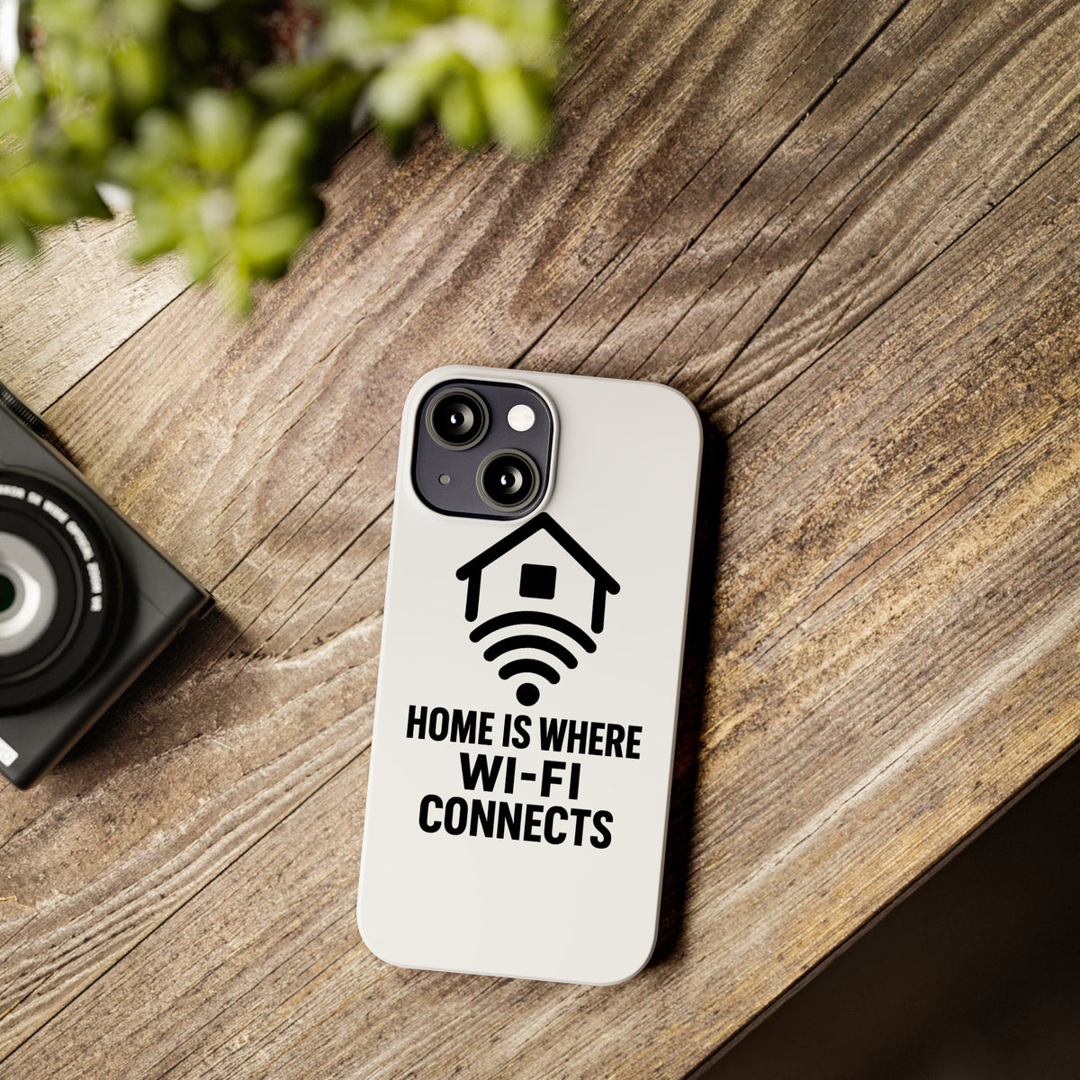 Home Is Where WiFi Connects Phone Case Funny Millennial Gift Tech Lover Housewarming Present Modern Minimalist Humor Gift