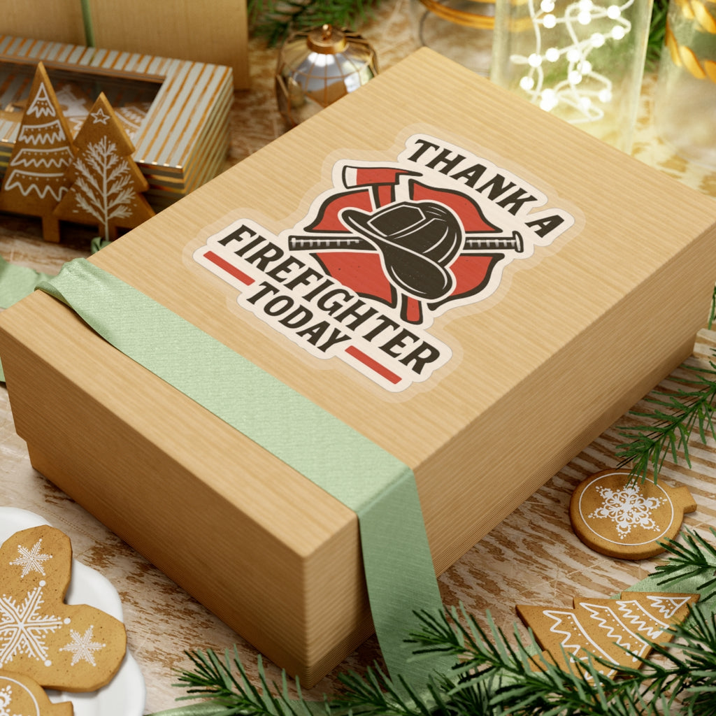 Firefighter Appreciation Sticker, Thank A Firefighter Today Decal, Maltese Cross Fire Department Support Gift, Hero Recognition