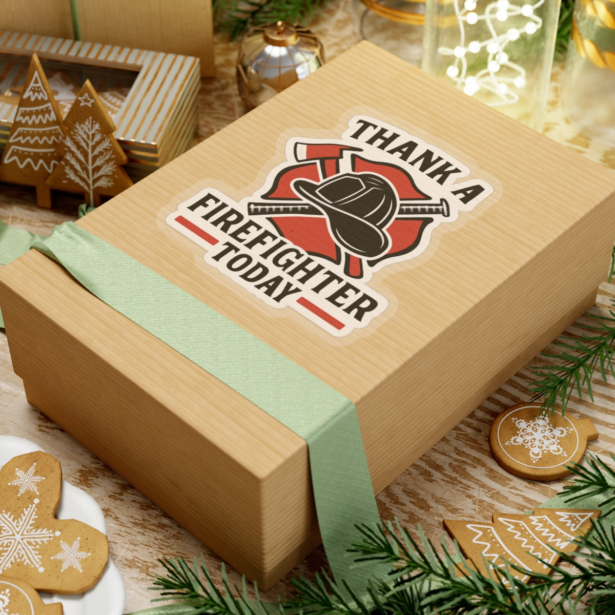 Firefighter Appreciation Sticker, Thank A Firefighter Today Decal, Maltese Cross Fire Department Support Gift, Hero Recognition