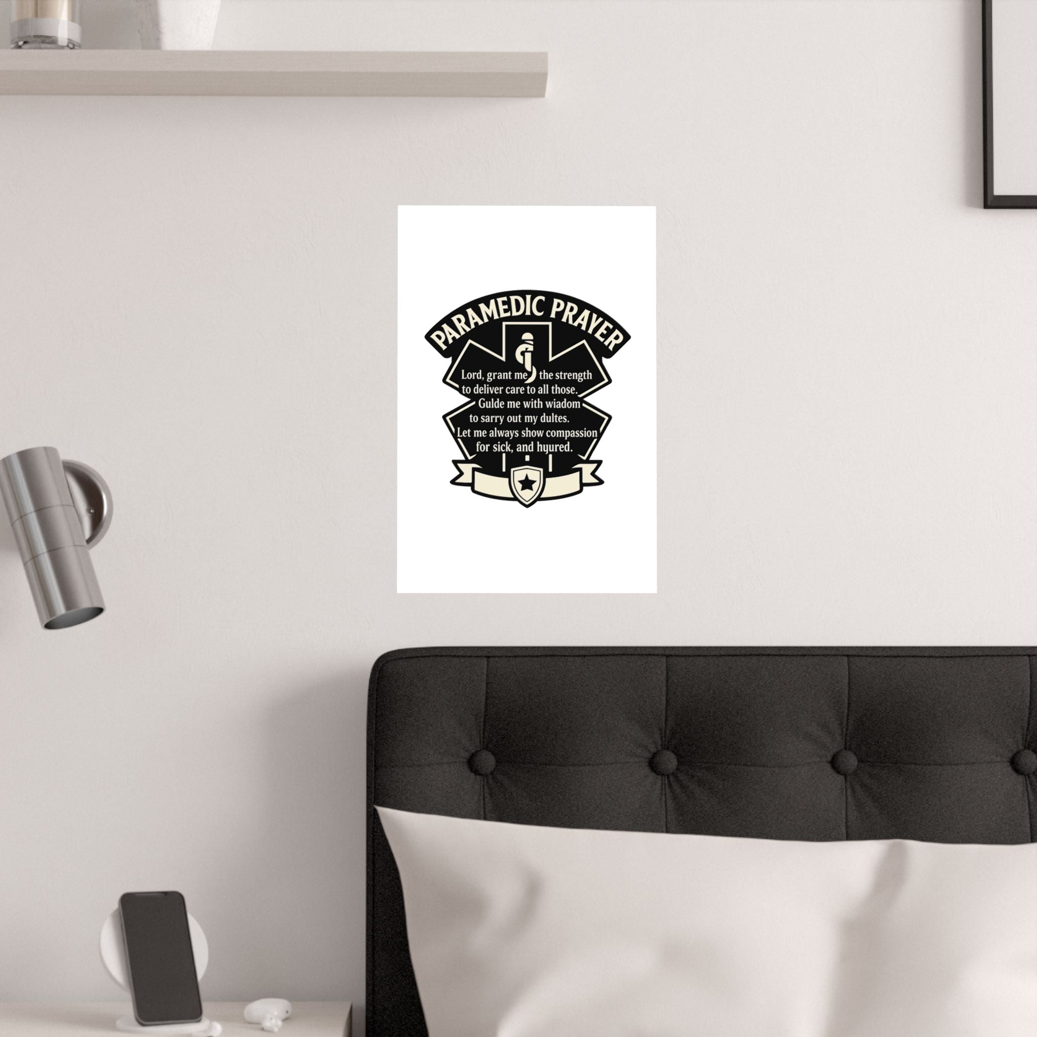Paramedic Prayer Poster, EMS Gift, Star of Life Wall Art, Paramedic Graduation Gift, EMT Decor, First Responder Print, Thin White Line