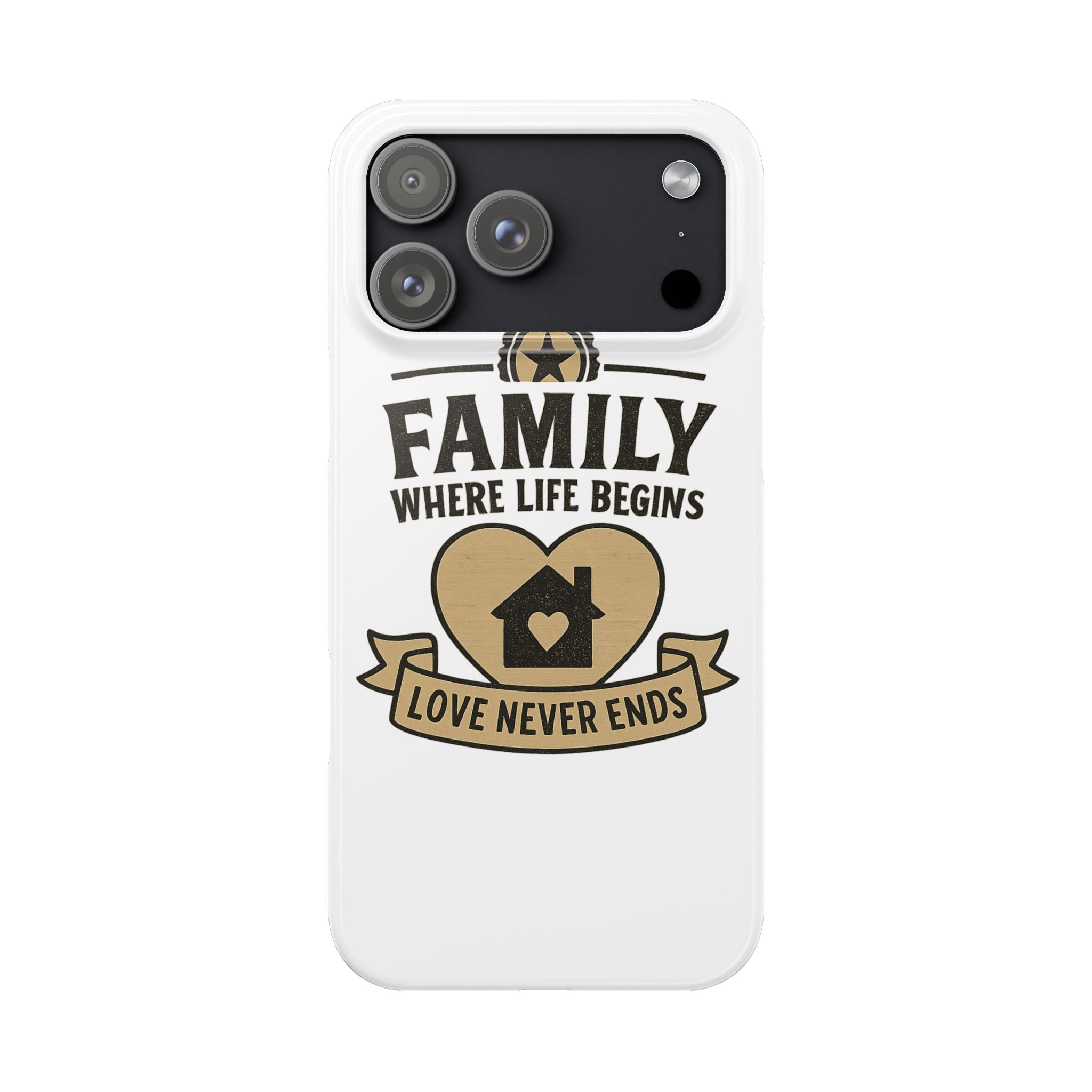 Family Where Life Begins Love Never Ends Phone Case, Rustic Farmhouse Gift for Mom Grandma, Mother's Day Gift, Heart Home Decor
