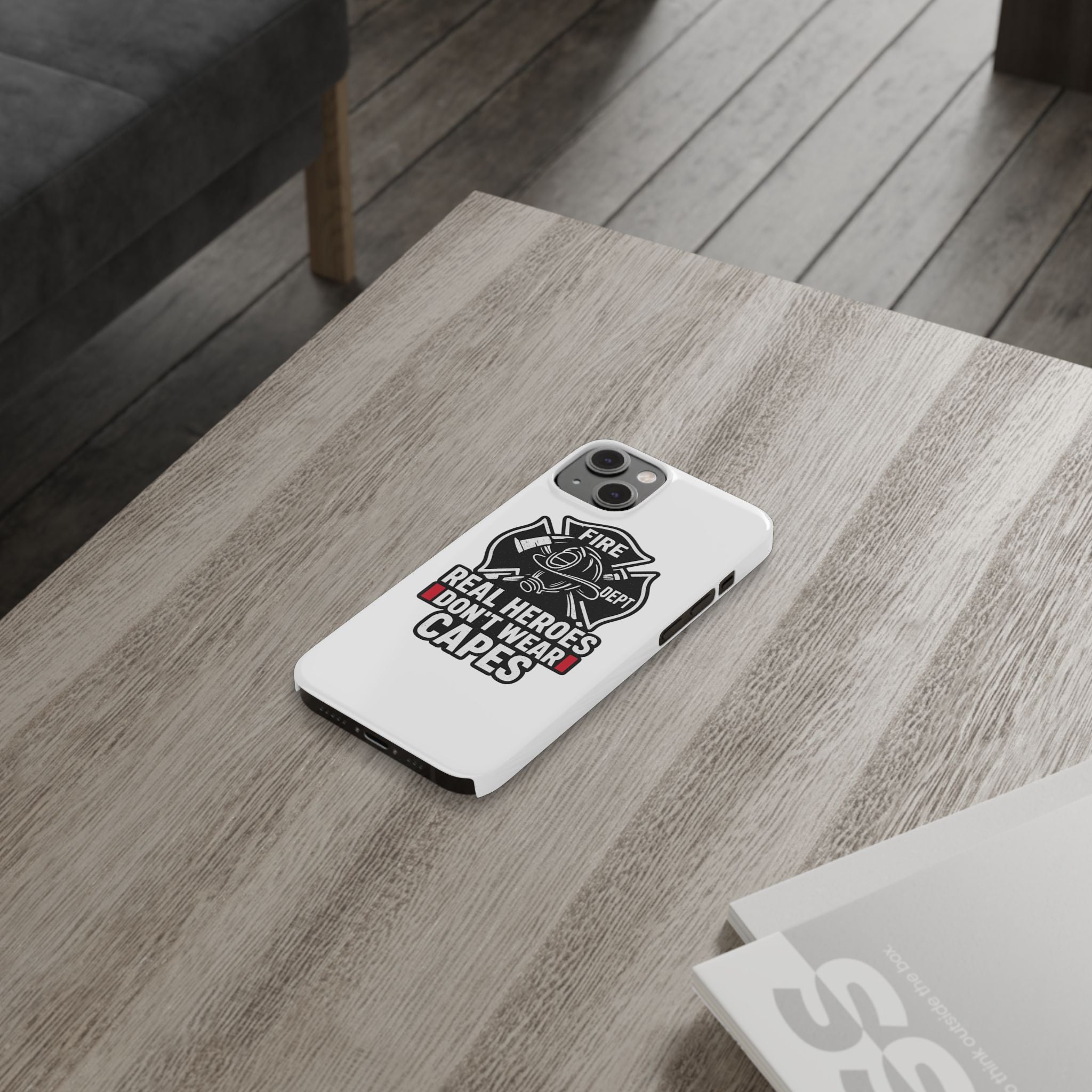 Firefighter Phone Case Real Heroes Don't Wear Capes Thin Red Line Gift for Firefighter Wife Husband Family Fire Dept Appreciation
