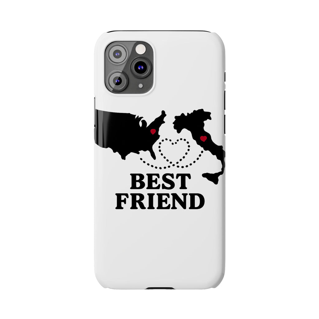 Long Distance Friendship Phone Case Personalized Coordinates Gift Best Friend Custom Location Map Heart Connection BFF
