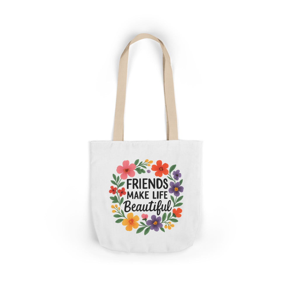 Friends Make Life Beautiful Tote Bag Gift for Best Friend Appreciation Watercolor Floral Thank You Friendship Quote Canvas Bag
