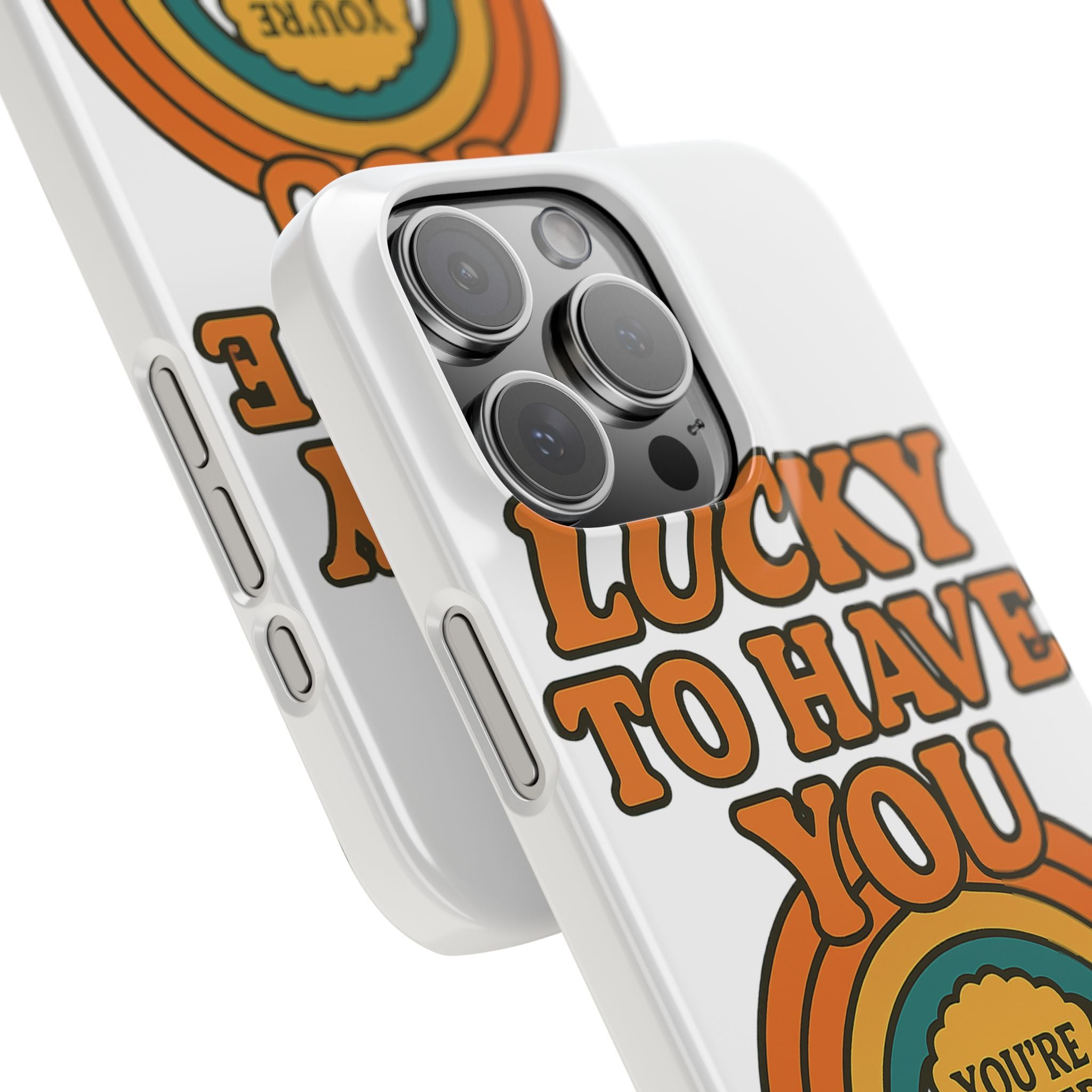 Lucky To Have You Phone Case Friendship Gift Best Friend Galentines Day Retro 70s Rainbow Vintage Appreciation Bestie Squad