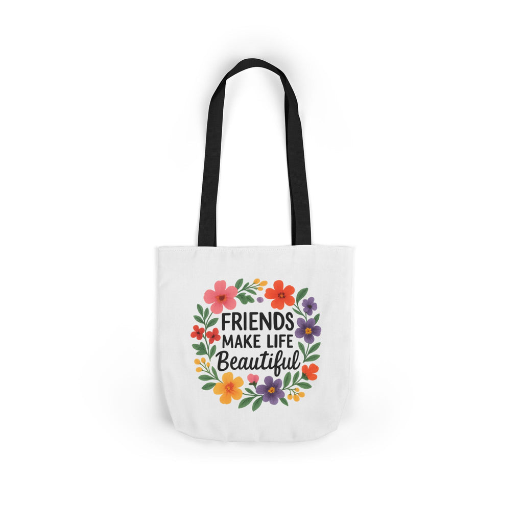 Friends Make Life Beautiful Tote Bag Gift for Best Friend Appreciation Watercolor Floral Thank You Friendship Quote Canvas Bag