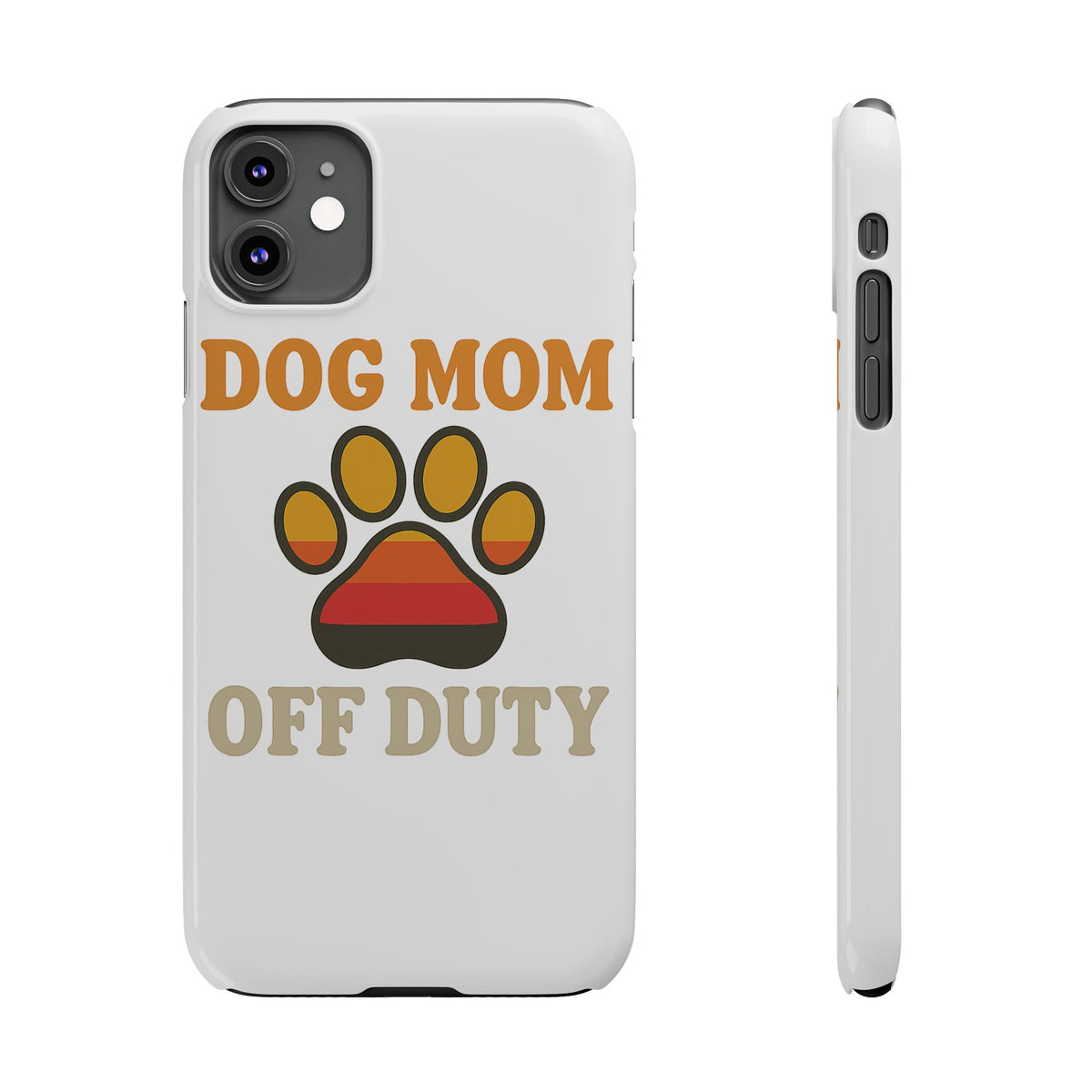 Dog Mom Off Duty Phone Case Retro 70s Vintage Dog Lover Gift Paw Print iPhone Samsung Galaxy Case Funny Pet Owner Gift