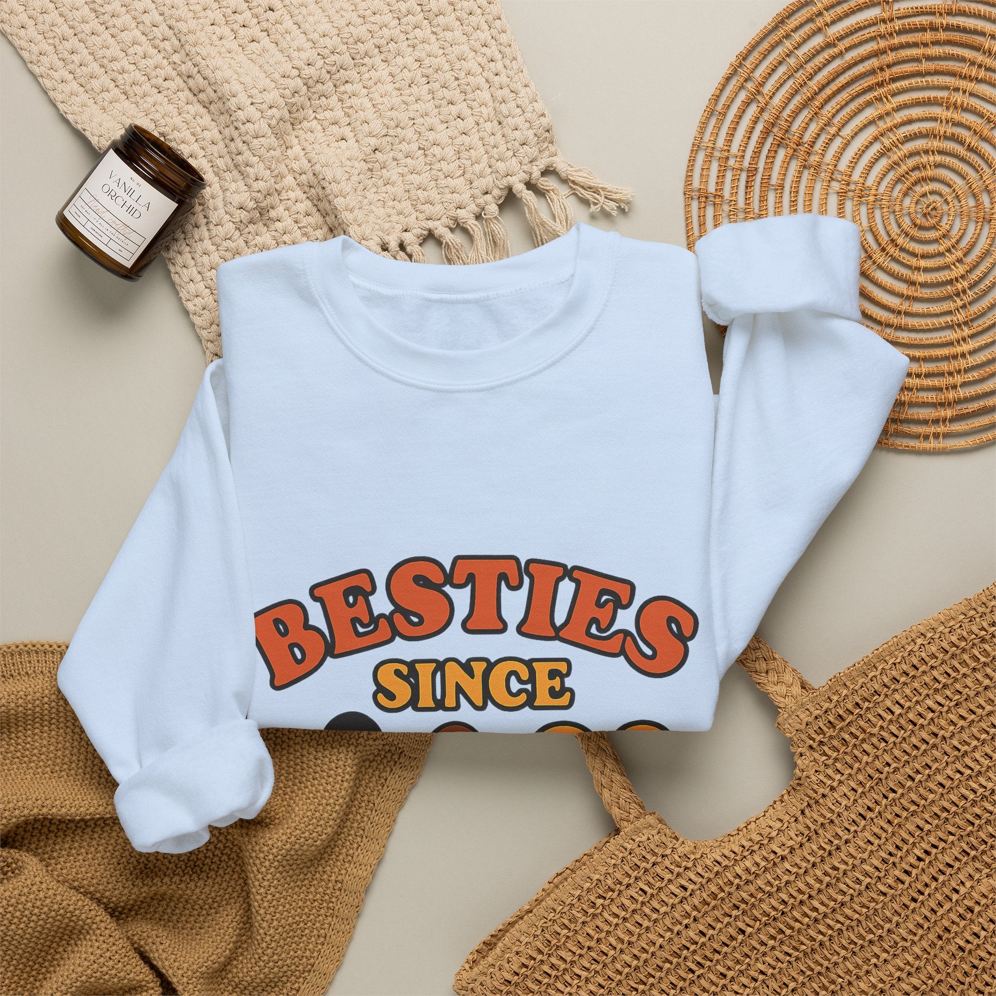 Besties Since Retro Years Sweatshirt 90s Nostalgia Best Friend Gift Friendship Anniversary Vintage Aesthetic Crewneck