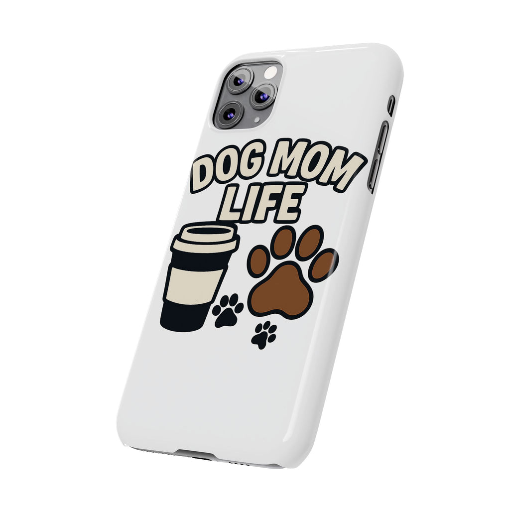 Dog Mom Life Phone Case, Coffee & Paws Illustrated Design, Gift for Dog Lover, Pet Parent Phone Case, Dog Owner Gift