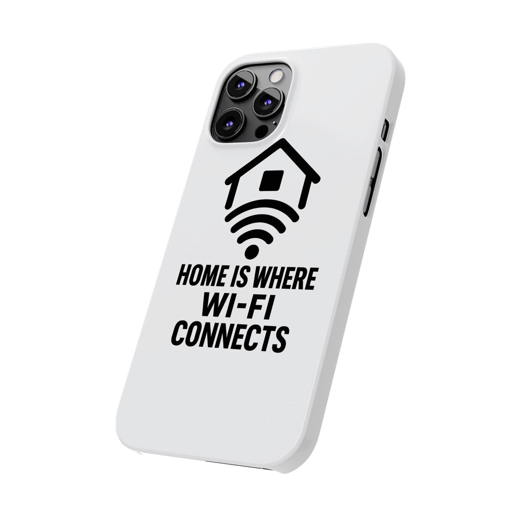 Home Is Where WiFi Connects Phone Case Funny Millennial Gift Tech Lover Housewarming Present Modern Minimalist Humor Gift