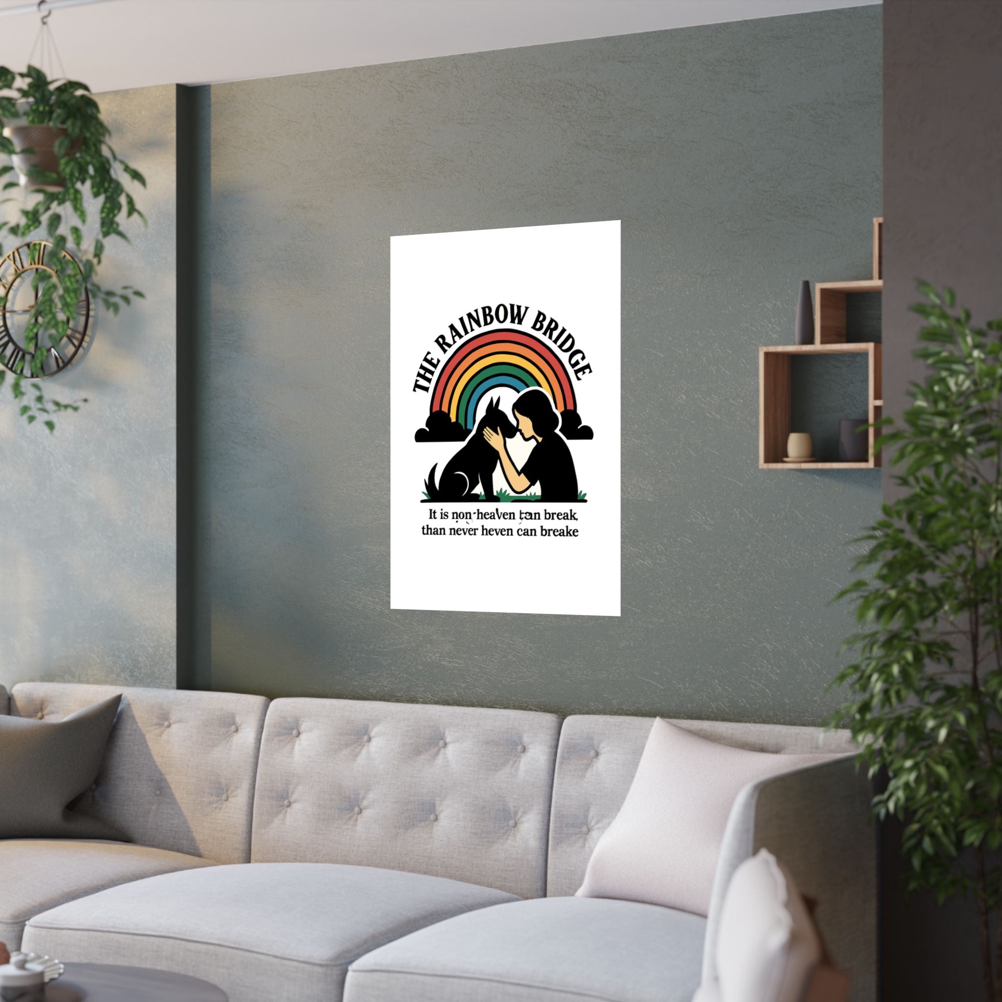 Rainbow Bridge Pet Memorial Print, Pet Loss Sympathy Gift, Dog Cat Memorial Wall Art, Pet Remembrance Poem, Grieving Pet Owner Gift