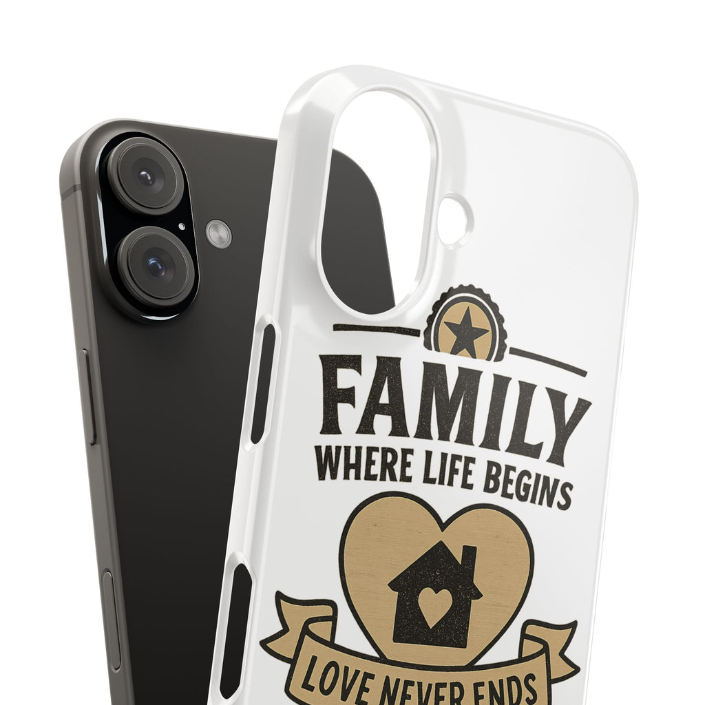 Family Where Life Begins Love Never Ends Phone Case, Rustic Farmhouse Gift for Mom Grandma, Mother's Day Gift, Heart Home Decor