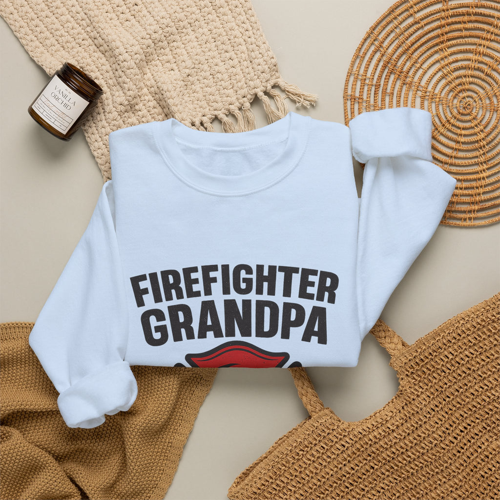 Firefighter Grandpa Sweatshirt My Hero Forever Gift Vintage Fire Station Badge Grandparents Day Fireman Grandfather Shirt