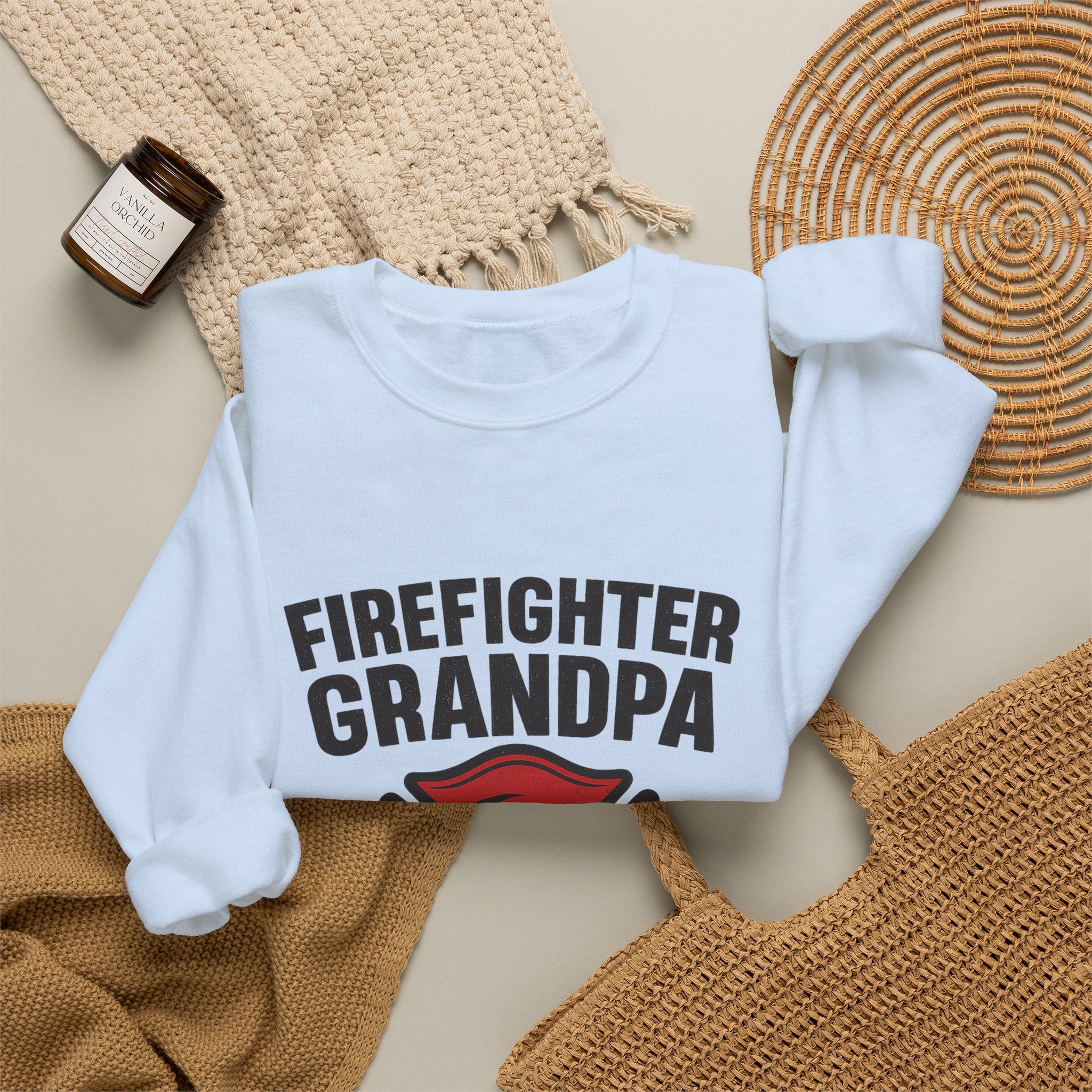 Firefighter Grandpa Sweatshirt My Hero Forever Gift Vintage Fire Station Badge Grandparents Day Fireman Grandfather Shirt