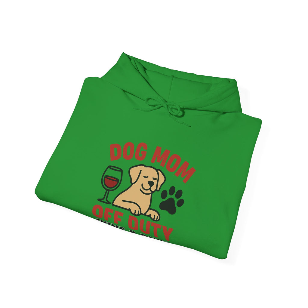 Dog Mom Off Duty Hoodie, Wine & Paws Sweatshirt, Funny Dog Lover Gift, Pet Mom Clothing, Dog Mama Hoodie, Dog Owner Gift